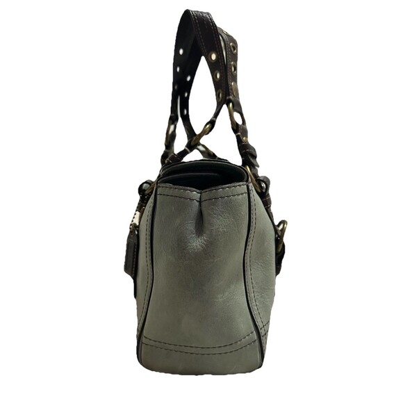 Coach Chelsea Satchel Green Leather Brown Straps Turn-lock Handbag Y2K 10963 - Picture 6 of 16